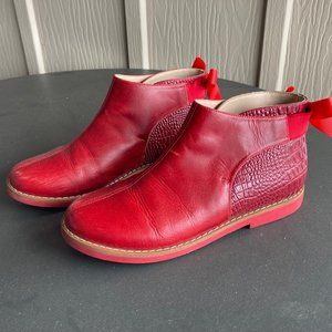 Elephantito Anabelle red leather boots Youth size 3